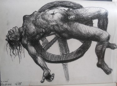 Drawing titled "Le roué" by Claude Hardenne, Original Artwork