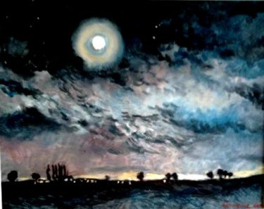 Картина под названием "Clair de lune" - Claude Hardenne, Подлинное произведение искусства