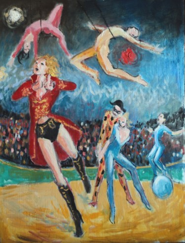 Painting titled "Le cirque" by Claude Hardenne, Original Artwork