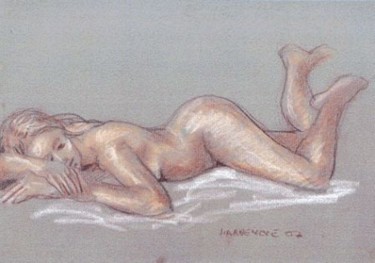 Dessin intitulée "repos" par Claude Hardenne, Œuvre d'art originale