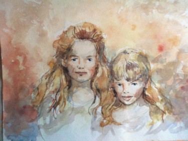 Peinture intitulée "Les deux soeurs" par Claude Hardenne, Œuvre d'art originale