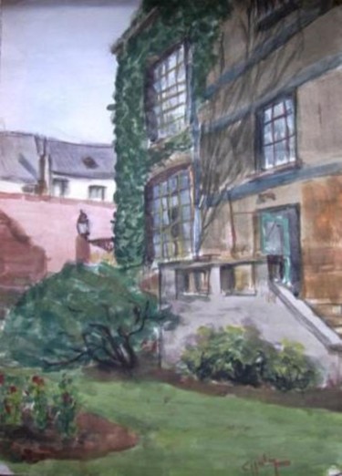 Peinture intitulée "Cité Mommen Bruxell…" par Claude Hardenne, Œuvre d'art originale