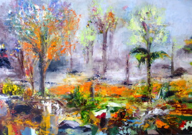 Painting titled "Frimas de printemps" by Claude Julia (CJULIA), Original Artwork, Oil