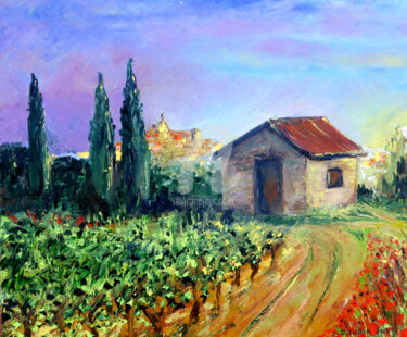 Painting titled "Le mazet du Massill…" by Claude Julia (CJULIA), Original Artwork, Oil