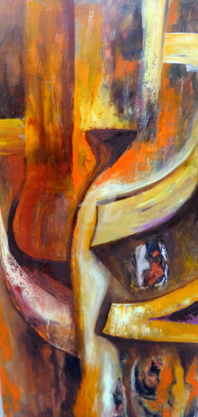 Painting titled "TOTEM ONE" by Claude Julia (CJULIA), Original Artwork, Oil