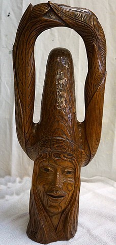 Sculpture titled "Catherinette" by Claude Kuster, Original Artwork, Wood