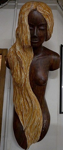 Sculpture titled "Hélène" by Claude Kuster, Original Artwork, Wood