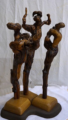 Sculpture titled "Orchestre" by Claude Kuster, Original Artwork, Wood
