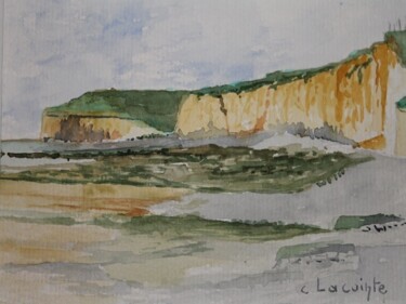 Картина под названием "saint-aubin-sur mer" - Claude Lacointe, Подлинное произведение искусства, Акварель