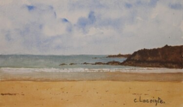 Painting titled "bretagne" by Claude Lacointe, Original Artwork, Watercolor