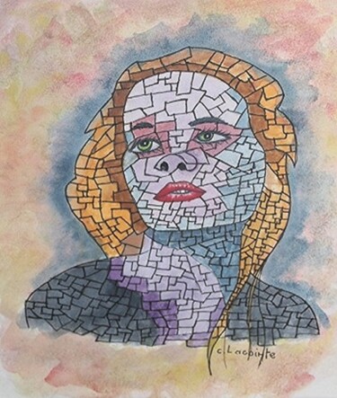 Painting titled "mosaique" by Claude Lacointe, Original Artwork, Watercolor