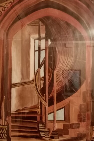 Malarstwo zatytułowany „Chapelle” autorstwa Claude Lali, Oryginalna praca, Akryl Zamontowany na Drewniana rama noszy