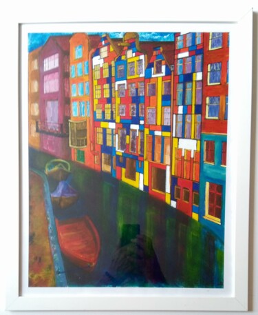 Painting titled "Amsterdam" by Claude Lali, Original Artwork, Acrylic