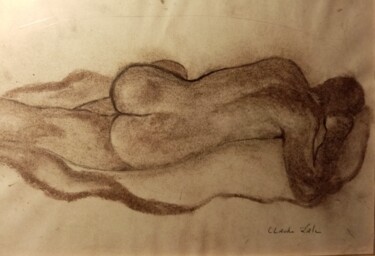 Рисунок под названием "Côté" - Claude Lali, Подлинное произведение искусства, Древесный уголь