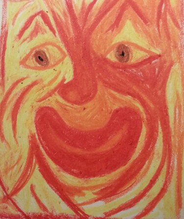 Zeichnungen mit dem Titel "Sourire" von Claude Lali, Original-Kunstwerk, Kreide