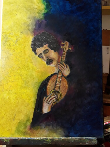 Painting titled "flamenco" by Claude Lamamy, Original Artwork, Oil