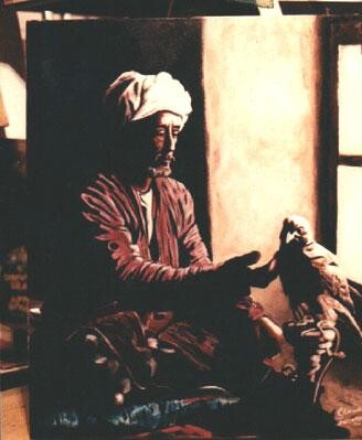 Painting titled "Afghanistan" by Claude Langevin (Cloud Rabbit), Original Artwork, Oil