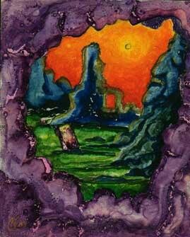 Pintura titulada "Paysage" por Claude Langevin (Cloud Rabbit), Obra de arte original, Oleo