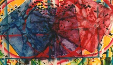 Peinture intitulée "Humanoide" par Claude Langevin (Cloud Rabbit), Œuvre d'art originale, Huile