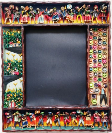 设计 标题为“L'atelier des masqu…” 由Art Plaisir, 原创艺术品, 木 安装在木质担架架上