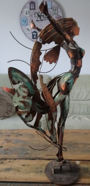 Skulptur mit dem Titel "sculpture d'un arti…" von Art Plaisir, Original-Kunstwerk, Metalle