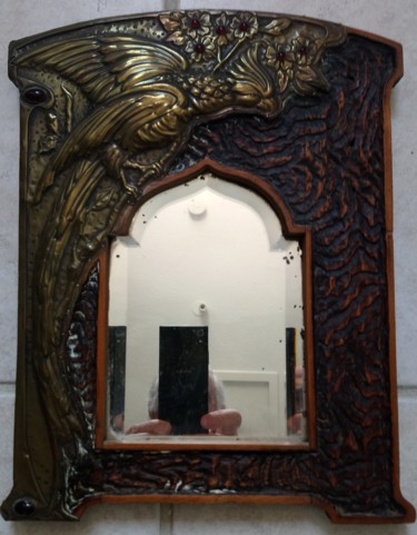 Diseño titulada "miroir en bois scul…" por Art Plaisir, Obra de arte original