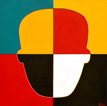Картина под названием "World Face" - Claude Laurent, Подлинное произведение искусства, Акрил