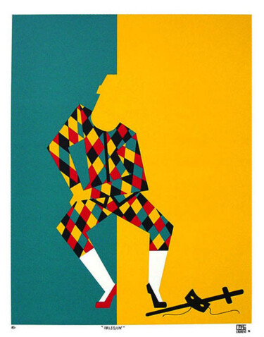 "Harlequin" başlıklı Baskıresim Claude Laurent tarafından, Orijinal sanat, Serigrafi