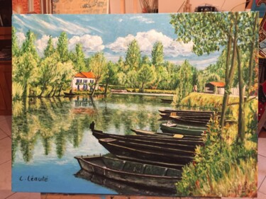 Painting titled "Marais Poitevin" by Claude Léauté, Original Artwork