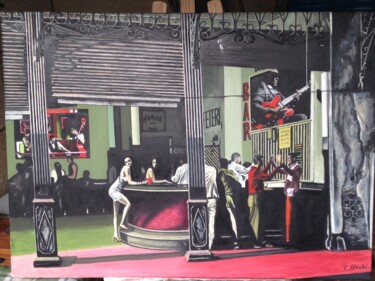 Painting titled "Bar cubain" by Claude Léauté, Original Artwork