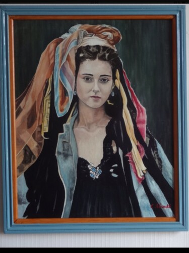 "Portrait femme" başlıklı Tablo Claude Léauté tarafından, Orijinal sanat, Petrol