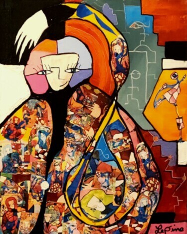 Картина под названием "Ma poésie posé sur…" - Claude Lépine, Подлинное произведение искусства, Акрил Установлен на Деревянна…