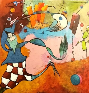 Pintura titulada "Le temps brisé" por Claude Lépine, Obra de arte original, Acrílico
