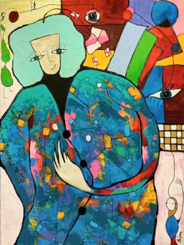 Peinture intitulée "Tout me relie a toi" par Claude Lépine, Œuvre d'art originale, Acrylique