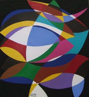 Painting titled "A20 - PENDULAIRE 20…" by Claude Le Roy, Original Artwork, Acrylic Mounted on Wood Stretcher frame