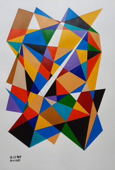 Картина под названием "A23- PENDULAIRE" - Claude Le Roy, Подлинное произведение искусства, Акрил Установлен на плексиглас