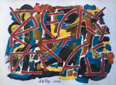 Painting titled "A28" by Claude Le Roy, Original Artwork, Acrylic Mounted on Wood Stretcher frame