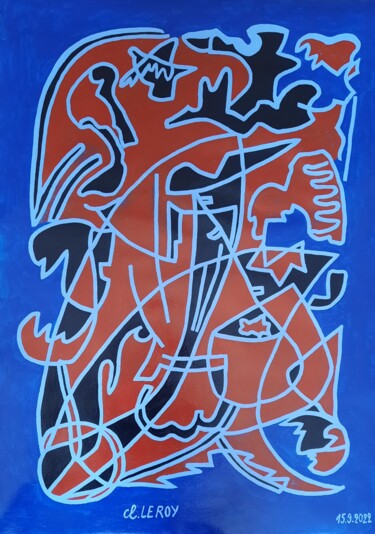 Картина под названием "A30" - Claude Le Roy, Подлинное произведение искусства, Акрил Установлен на плексиглас