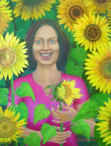 Digital Arts titled "JEUNE FEMME AUX TOU…" by Lucenthos, Original Artwork, Digital Painting