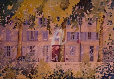 Peinture intitulée "Orléans , les quais…" par Claude Marchalot, Œuvre d'art originale, Aquarelle