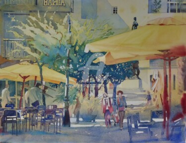 Peinture intitulée "Calle Plocia" par Claude Marchalot, Œuvre d'art originale, Aquarelle
