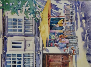 Painting titled "Avant de déjeuner (…" by Claude Marchalot, Original Artwork, Watercolor