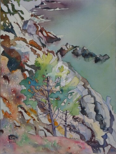 Peinture intitulée "Baie de Douarnenez,…" par Claude Marchalot, Œuvre d'art originale, Aquarelle