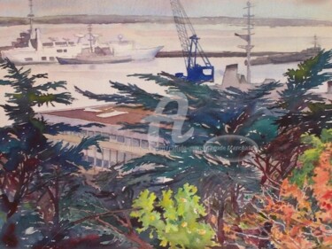 Painting titled "Brest Kerbonne: la…" by Claude Marchalot, Original Artwork, Other