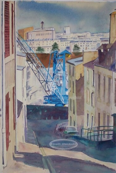 Schilderij getiteld "Brest Recouvrance,…" door Claude Marchalot, Origineel Kunstwerk, Olie