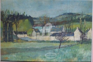 Painting titled "Bord de Rance près…" by Claude Marchalot, Original Artwork, Oil