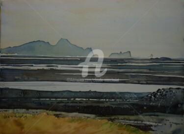 Pintura titulada "La rivière Markarfl…" por Claude Marchalot, Obra de arte original, Acuarela