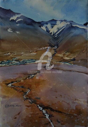 Peinture intitulée "Islande, Hverir" par Claude Marchalot, Œuvre d'art originale, Aquarelle