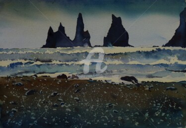 Peinture intitulée "Vik" par Claude Marchalot, Œuvre d'art originale, Aquarelle