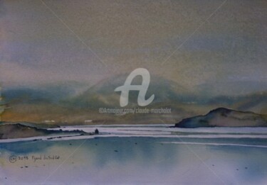 Peinture intitulée "La côte dans le cra…" par Claude Marchalot, Œuvre d'art originale, Aquarelle
